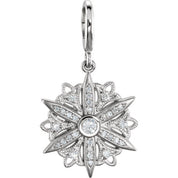 Sterling Silver 1/3 CTW Natural Diamond Charm