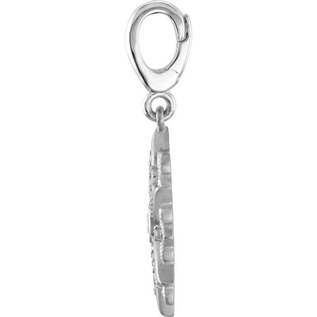Sterling Silver 1/3 CTW Natural Diamond Charm
