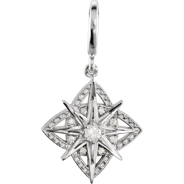 Sterling Silver 1/6 CTW Natural Diamond Charm