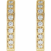 14K Yellow 3/4 CTW Natural Diamond Inside-Outside Hinged 18.5 mm Hoop Earrings