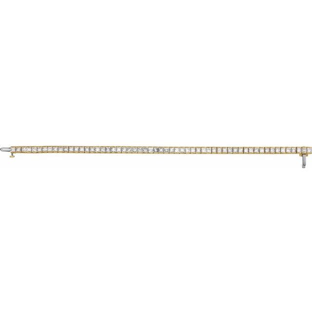 18K Yellow 9 1/3 CTW Natural Diamond Line 7" Bracelet