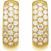 14K Natural and Lab-Grown Pave Set Diamond Hoop Earrings