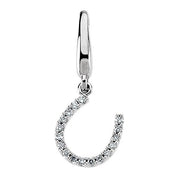 14K White .07 CTW Natural Diamond Horseshoe Charm