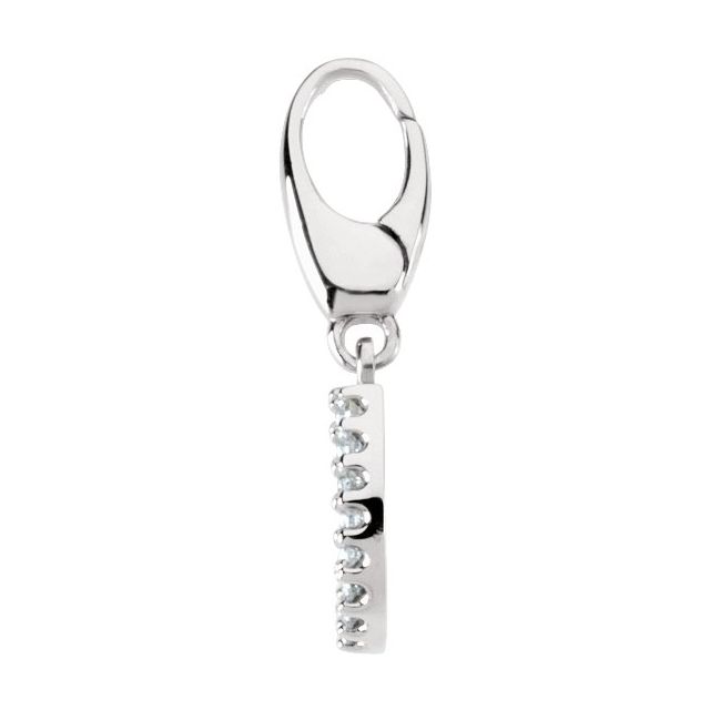 14K White .07 CTW Natural Diamond Horseshoe Charm