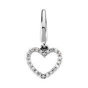 14K White .08 CTW Natural Diamond Heart Charm