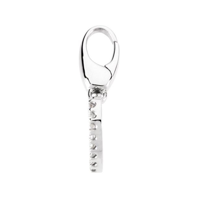 14K White .08 CTW Natural Diamond Heart Charm