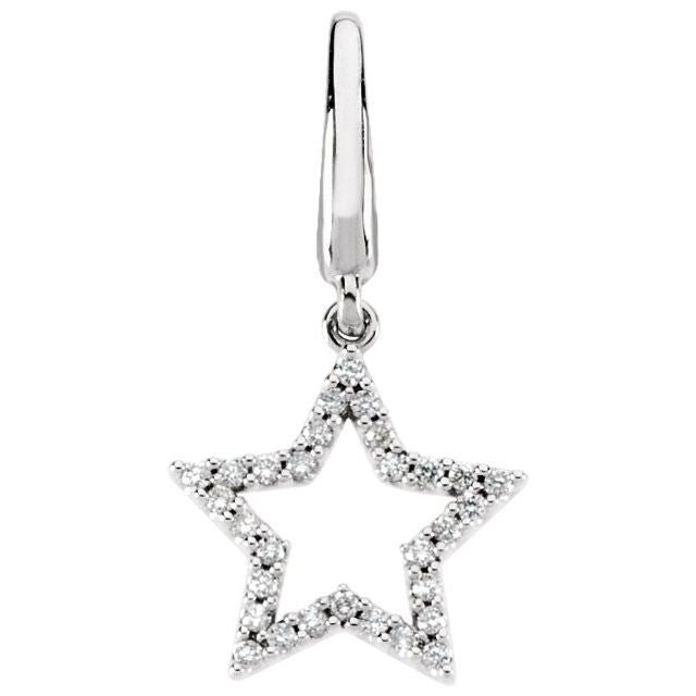 14K White 1/8 CTW Natural Diamond Star Charm