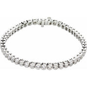 14K White 3 1/6 CTW Natural Diamond Line 7 1/4" Bracelet