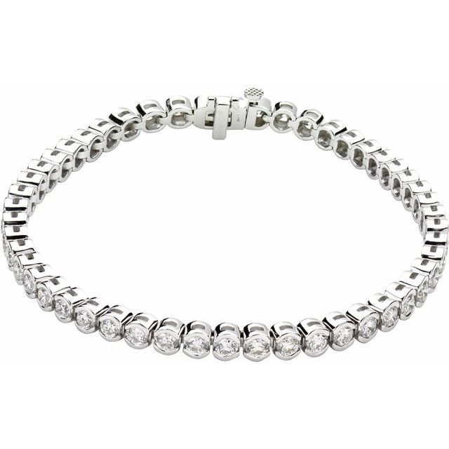 14K White 6 CTW Natural Diamond Line 7 1/4" Bracelet