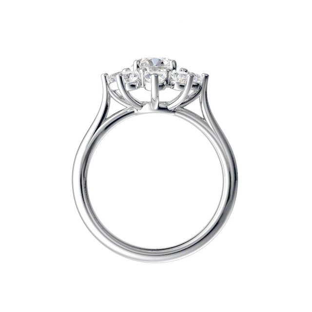 14K White 1 3/4 CTW Natural Diamond Cluster Ring
