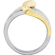 14K White/Yellow 1/3 CTW Natural Diamond Ring