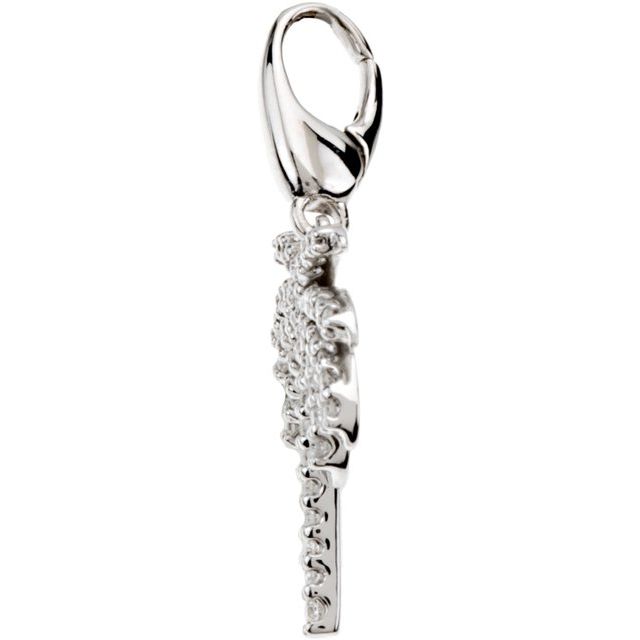 14K White 1/5 CTW Natural Diamond Palm Tree Charm