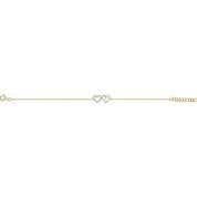 10K Yellow Natural Diamond Youth Flower and Double Heart Bracelet Collection