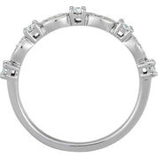14K White 1/5 CTW Natural Diamond Stackable Ring - Elegant Design