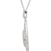 Sterling Silver 1/10 CTW Natural Diamond Filigree 18" Necklace