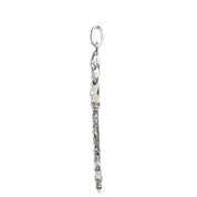 Sterling Silver 1/10 CTW Natural Diamond Vine Key Pendant