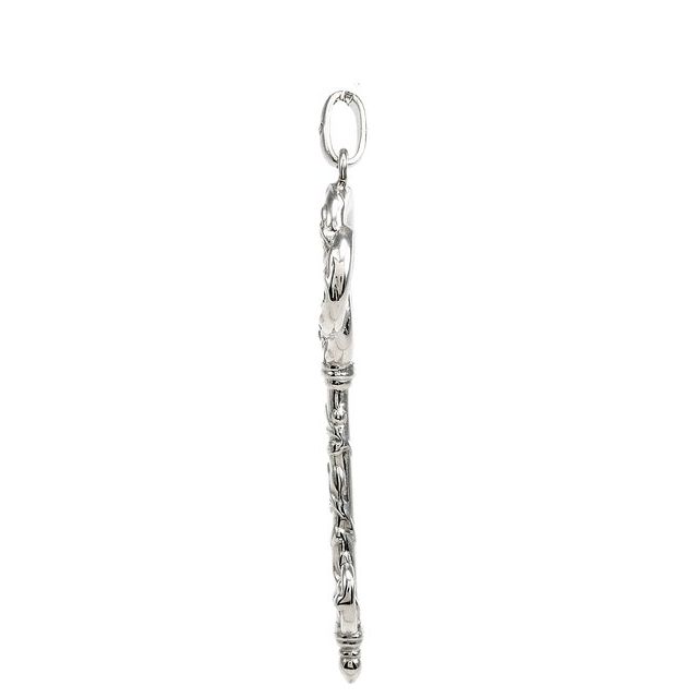 Sterling Silver 1/10 CTW Natural Diamond Vine Key Pendant