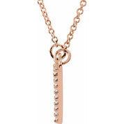 14K Rose 1/10 CTW Natural Diamond Triangle 16" Necklace