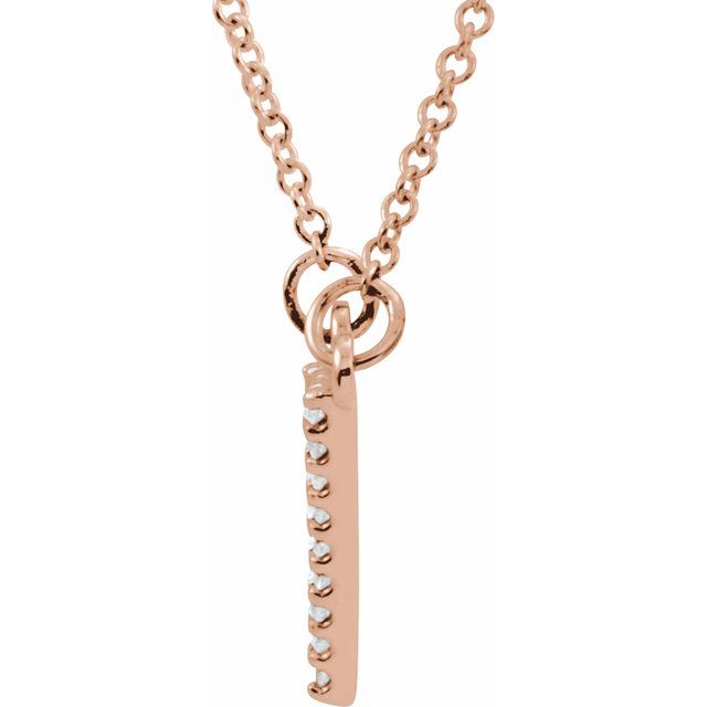 14K Rose 1/10 CTW Natural Diamond Triangle 16" Necklace