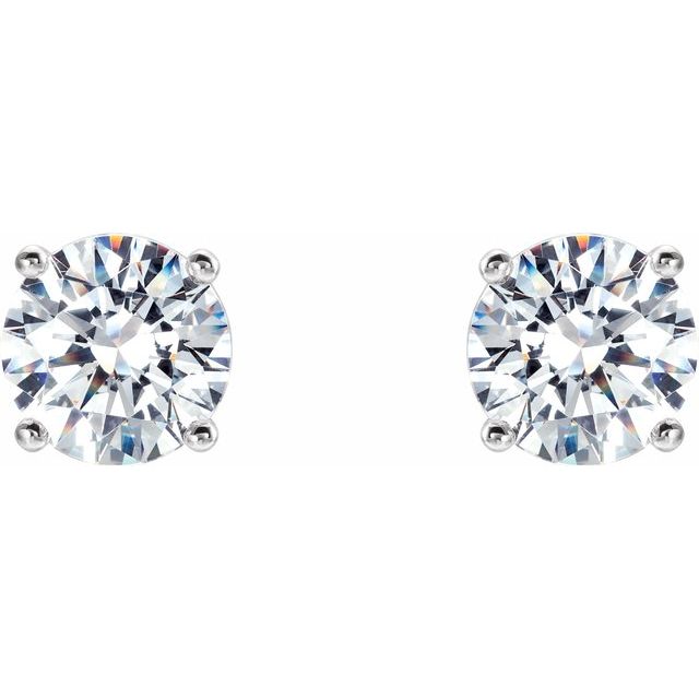 14K White 2 CTW Lab-Grown Diamond 4-Prong Stud Earrings