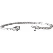 14K White 1 3/4 CTW Natural Diamond Line 7" Bracelet