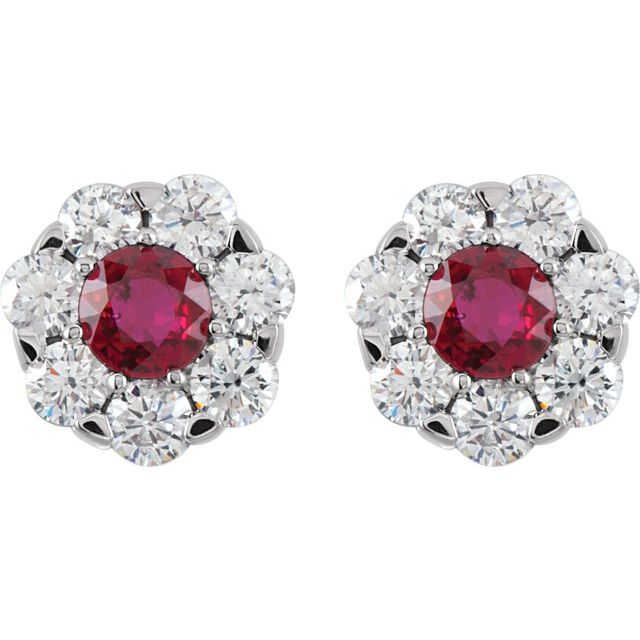 14K Natural Diamond Cluster Earrings in White, Yellow, and Rose Gold