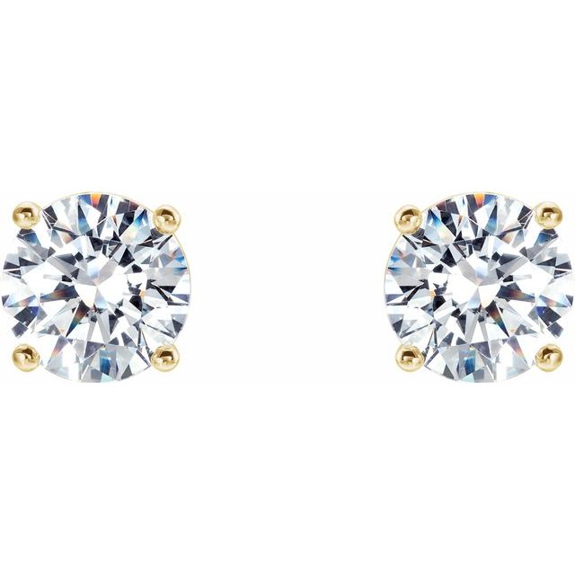 14K Yellow 1 CTW Lab-Grown Diamond 4-Prong Stud Earrings
