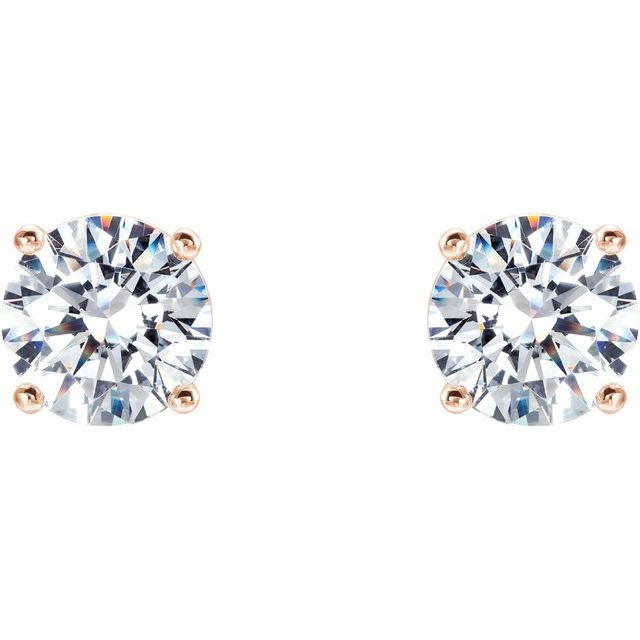 14K Rose 1 CTW Lab-Grown Diamond 4-Prong Stud Earrings