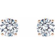 14K Rose 1/2 CTW Lab-Grown Diamond 4-Prong Stud Earrings