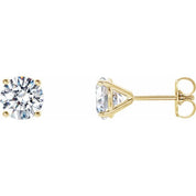 14K Yellow 1 CTW Lab-Grown Diamond 4-Prong Stud Earrings