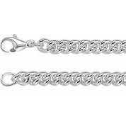 Sterling Silver 8 mm Curb 18" Chain