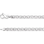 14K White 4.7 mm Cable 7" Chain