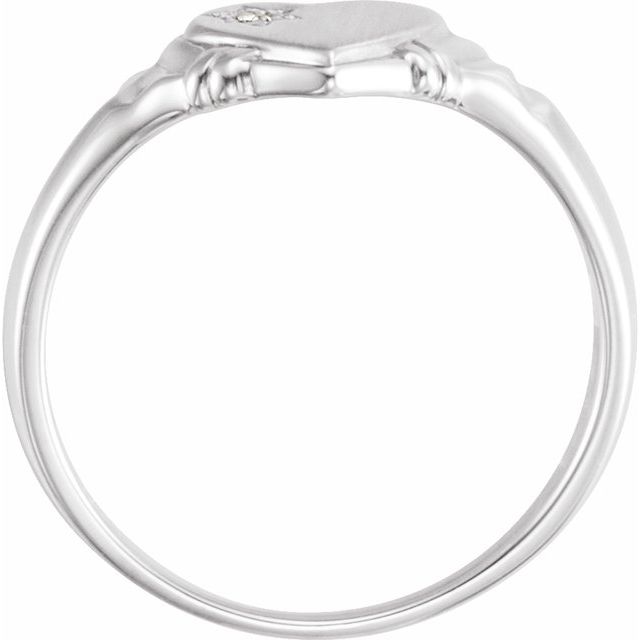 14K White .01 CT Natural Diamond Heart Ring