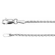 14K White 1.05 mm Diamond-Cut Wheat 16" Chain