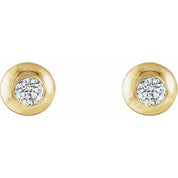 14K Yellow 1/8 CTW Lab-Grown Diamond Domed Stud Earrings