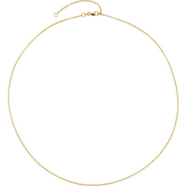 18K Yellow Gold-Plated Sterling Silver 1.5 mm Adjustable Hollow Rolo 18-20" Chain
