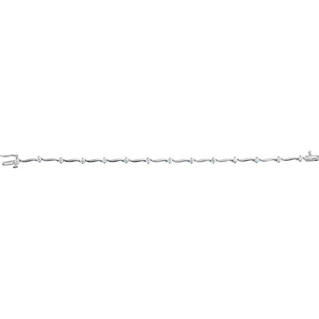 14K White 1 CTW Natural Diamond 7 1/4" Line Bracelet