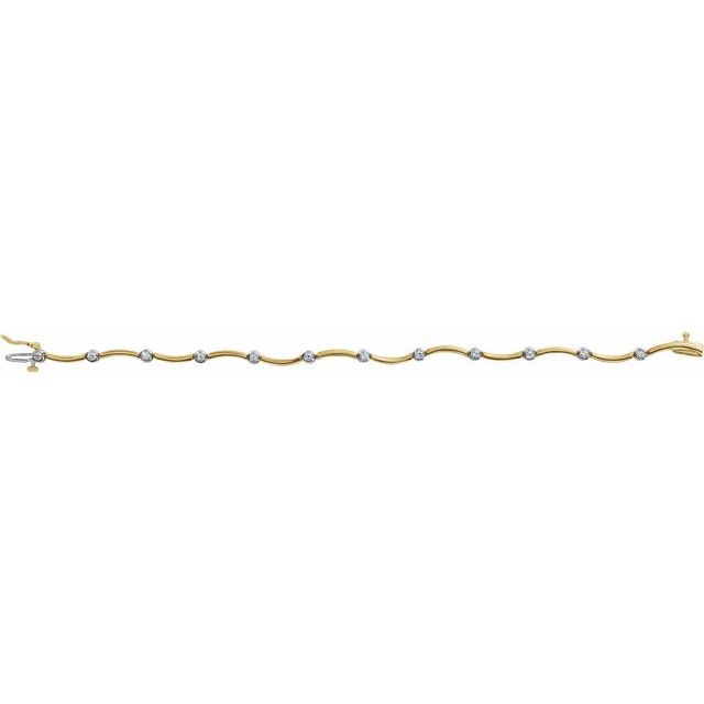 14K Yellow/White 1/2 CTW Natural Diamond Line 7" Bracelet