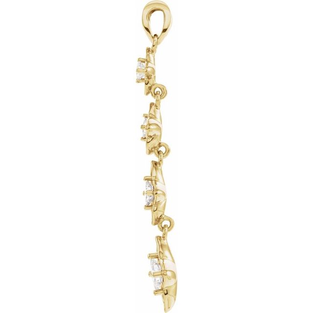 14K Yellow  1/2 CTW Natural Diamond Journey Floral Pendant