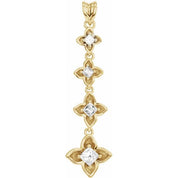 14K Yellow  1/2 CTW Natural Diamond Journey Floral Pendant