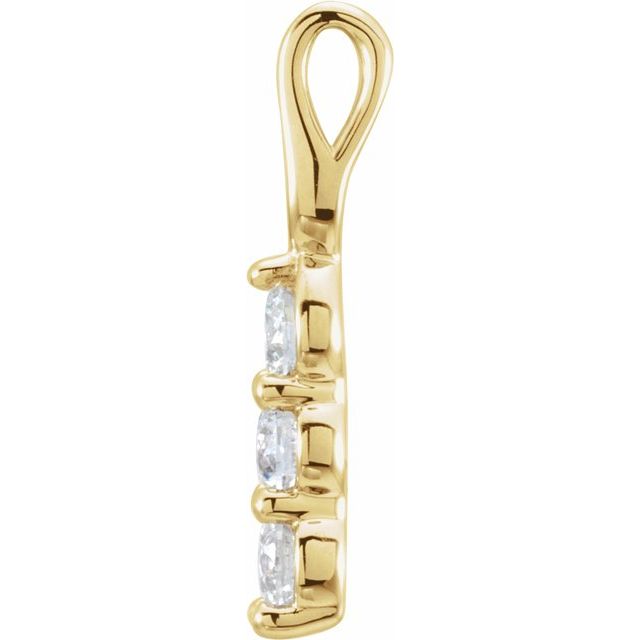 14K Yellow 1/2 CTW Natural Diamond Three-Stone Pendant