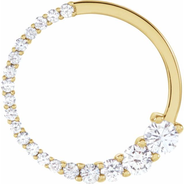 14K Yellow 1/2 CTW Natural Diamond Journey Circle Pendant