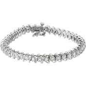 14K White 3 1/3 CTW Natural Diamond Line 7" Bracelet