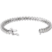 14K White 3 1/3 CTW Natural Diamond Line 7" Bracelet
