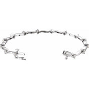 14K White 1 CTW Natural Diamond 7 1/4" Line Bracelet