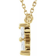 14K Yellow 1/2 CTW Natural Diamond Floral 16" Necklac