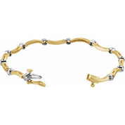 14K Yellow/White 1/2 CTW Natural Diamond Line 7" Bracelet