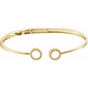 14K Yellow 1/6 CTW Natural Diamond Circle Hinged Cuff 7" Bracelet