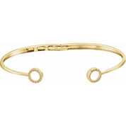 14K Yellow 1/6 CTW Natural Diamond Circle Hinged Cuff 7" Bracelet