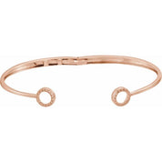 14K Rose 1/6 CTW Natural Diamond Circle Hinged Cuff 7" Bracelet